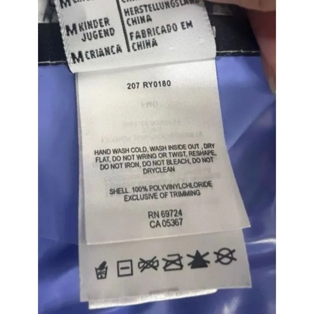 Columbia Youth Rain Jacket Size M Youth Blue Hooded Waterproof Zipper Front